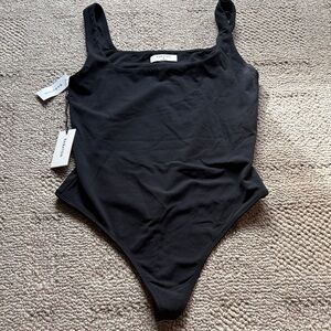 Babaton Black Square Neck Bodysuit